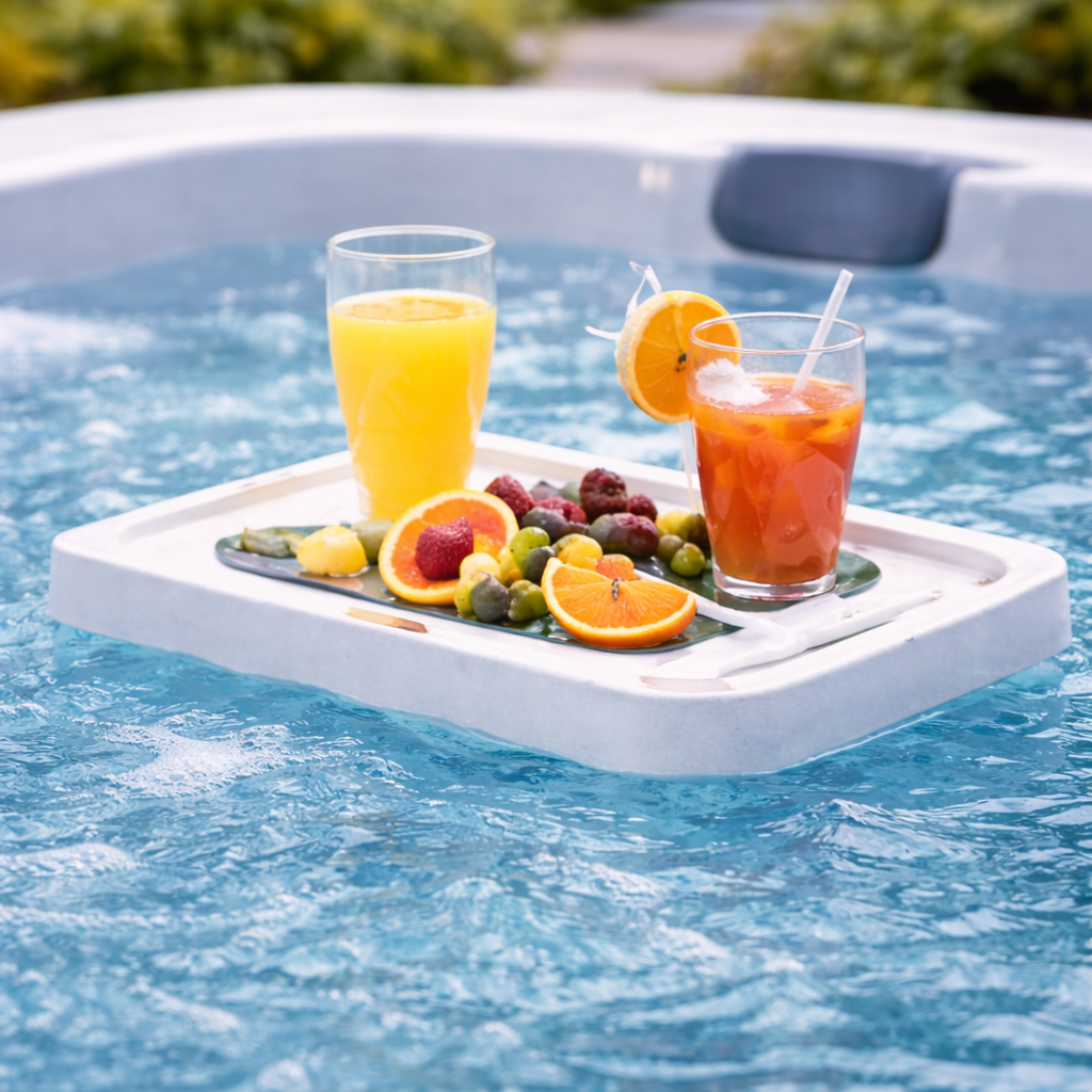 Rustieke spa tray met verfrissingen